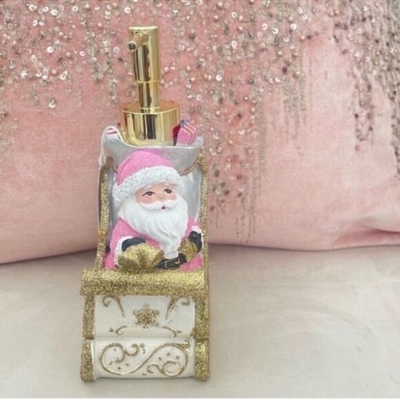 NWT Pink Santa’s Sleigh Holiday Soap/Lotion Pump - Picture 3 of 11